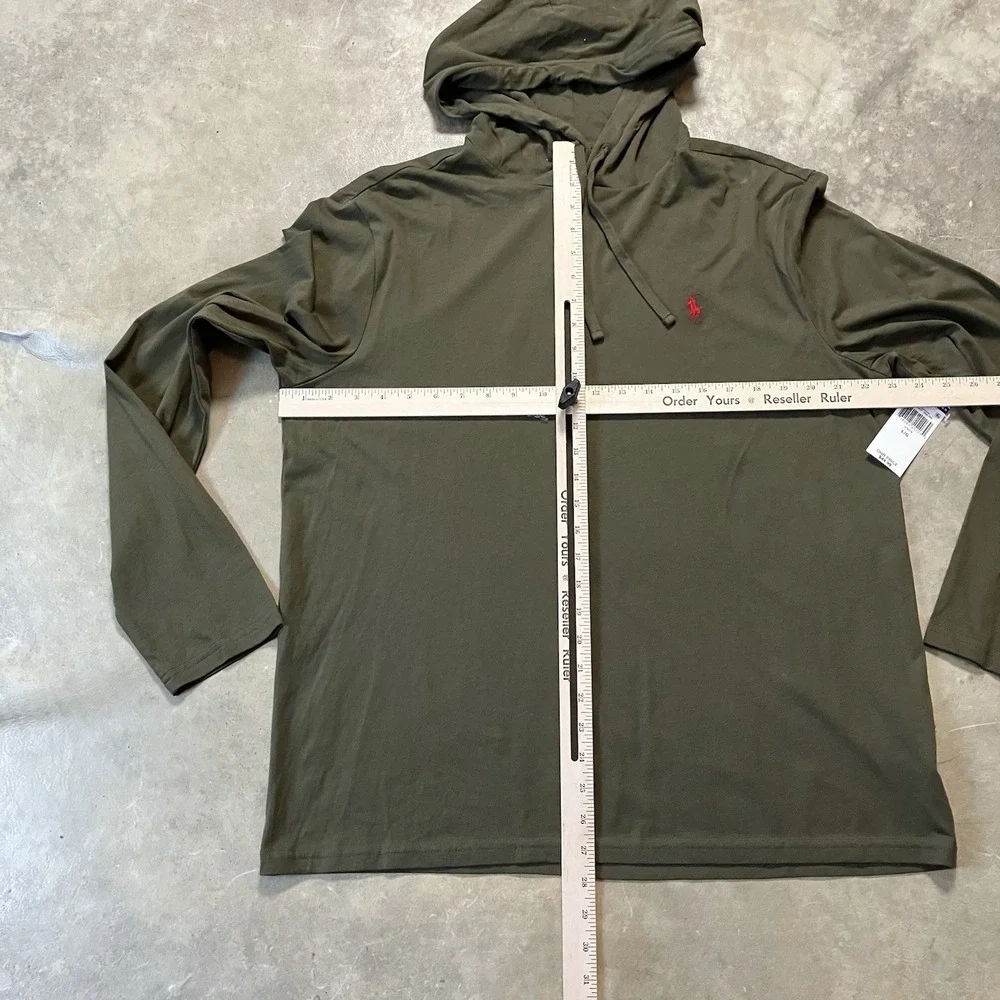 Polo Ralph‎ Lauren Shirt Mens Size Large Green Hooded Logo Preppy Cotton